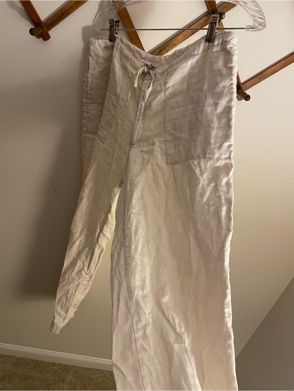 GAP Cream Linen Drawstring Pants - Picture 3 of 4
